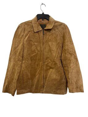 vintage Uniform John Paul Richard Tan Leather Jacket Size 10 Womens